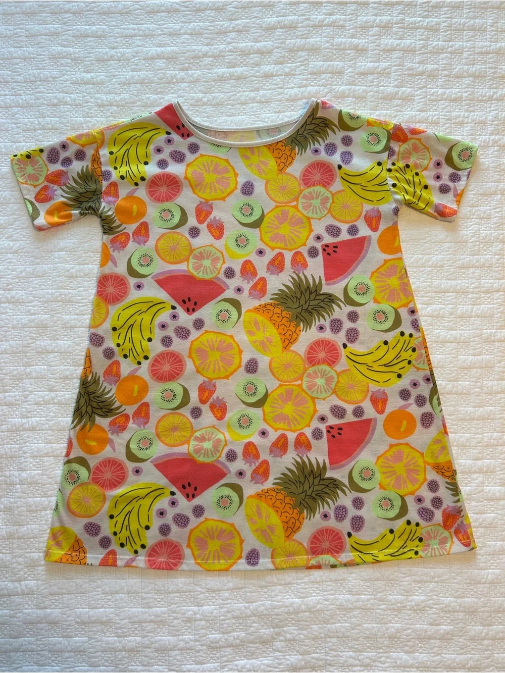 Girls' Colorful Mixed Pattern Pajamas - Fruit, Floral & Stripes